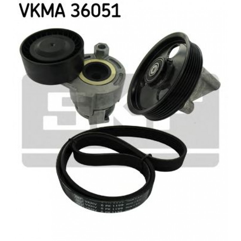 VKMA 36051 SKF Комплект доріжкового ремня (ролик, ремінь)